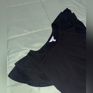 Flared Sleeve Black Tee